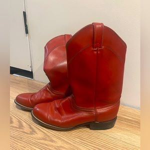 Laredo Red Leather Western Cowboy Boots